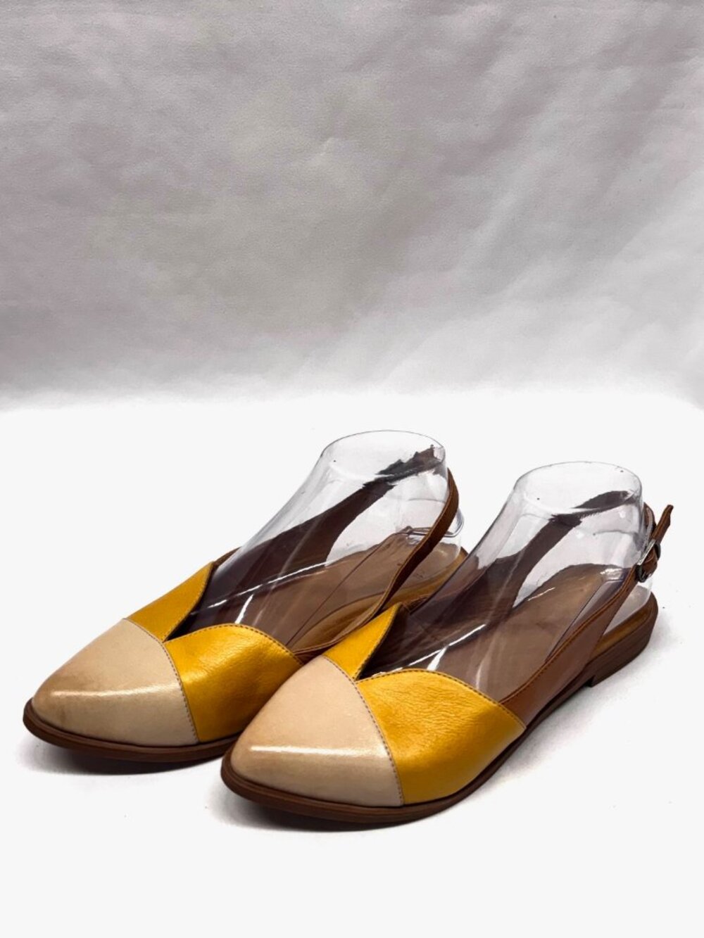 MIZ MOOZ FLORIE WOMEN'S SLING BACK LEATHER FLATS MULTI BRANDY 37EU / 7US # T-215 - Picture 2 of 5